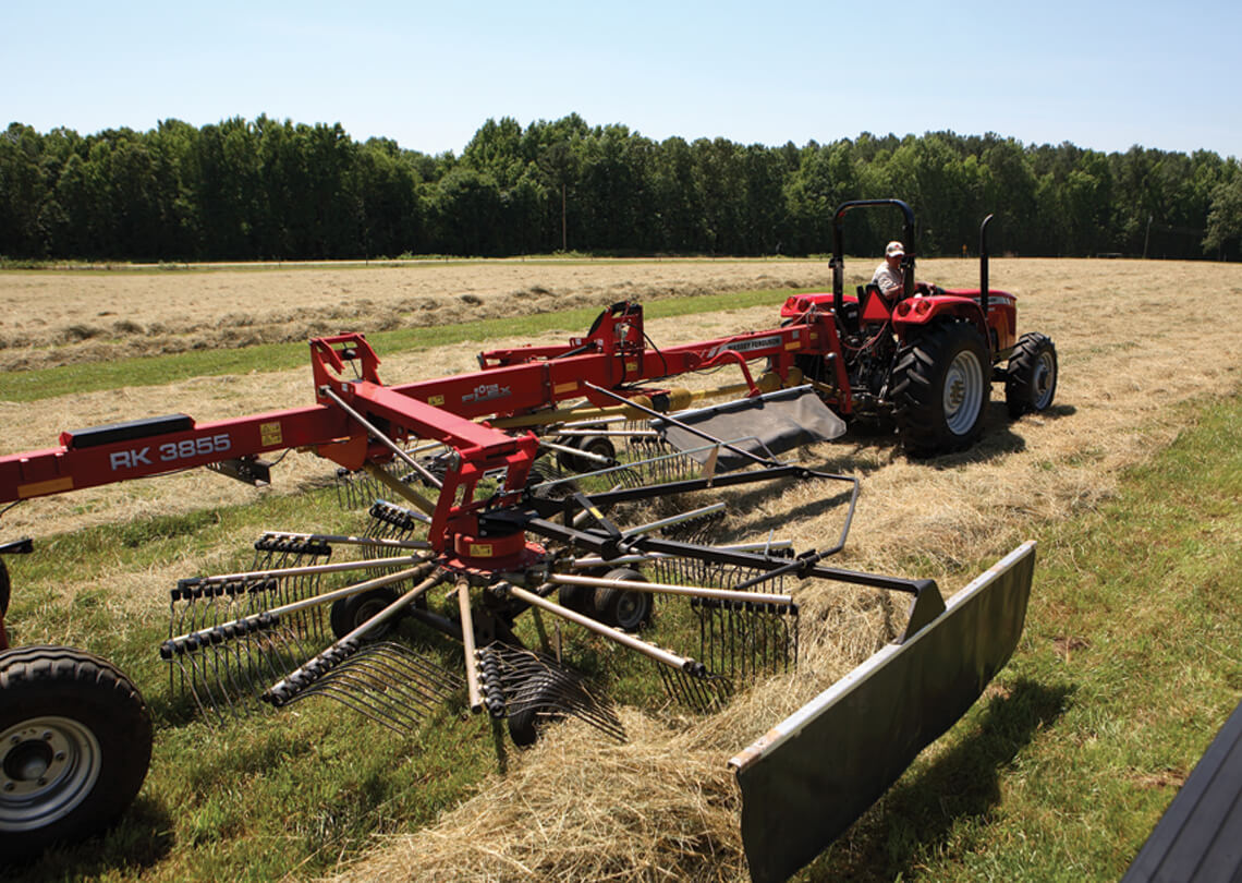 Massey Ferguson RK series rotary rake in field